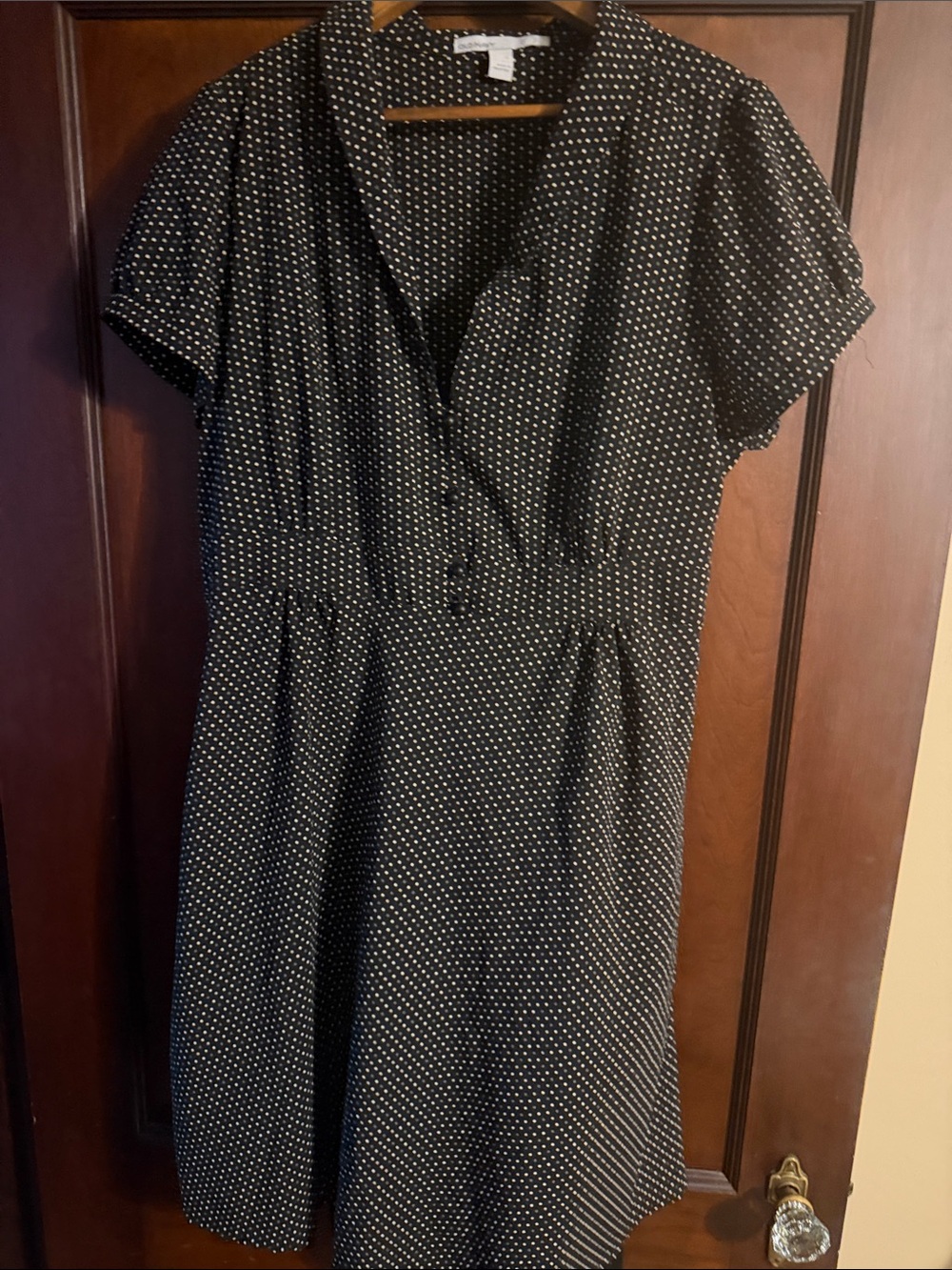 Old Navy Black Dress with White Dot Print